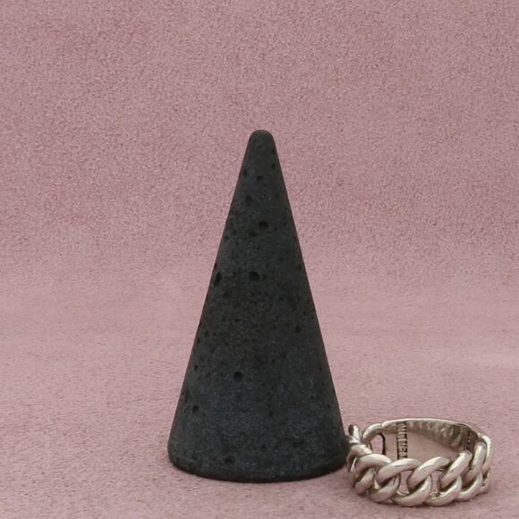 sterling silver vintage curb chain engravable signet ring size 6 - Picture 3 of 3